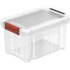 eacommerce | Box contenitore multiuso | Coperchio con clip soft touch, impilabile e sovrapponibile, resistente agli urti | Per garage, deposito, portagiochi (Trasparente, 10 Litri - 23x34x19,5 cm)