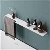 Mai & Mai Mensola da Parete Multifunzionale 80cm, Mensola per Doccia in Alluminio con Portasciugamani Mensola da Appendere per Bagno e Cucina, Bianco Opaco, Reglo-06