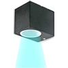 Partenopea® Applique lampada da parete a muro per lampadine LED gu10 potenza max supportata 10w per interno esterno IP54 moderno faretto monoemissione (Cubico, Nero luce fredda 6500k)