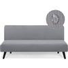 AOUHMN Copridivano Senza Braccioli, Copridivano 2-3 Posti Elasticizzato Impermeabile Universale Spandex Cotone Antigraffio Gatto e Lavabile Protezione per Mobili per Divano Pieghevole,Grigio,160×190cm
