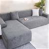 UHVUJDUI Copridivano Angolare Impermeabile Copertura Divano 3 2 4 1 Posti Con Penisola, Elasticizzato Salvadivano Forma Di L Antiscivolo Per Cane Gatto Antigraffio(Dark gray,90cm-140cm)