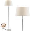 EXO lighting - Lampade da terra FIRENZE nichel satinato - lampada da terra - E27 - lampada soggiorno da terra - piantane da salotto - piantana - piantana lampada da terra - lampada salotto