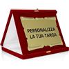 ATS Incisione Targhe & Timbri Targa Personalizzata con Astuccio in Velluto - Regalo per Premi, Laurea, Matrimonio - Made in Italy (Rosso - Targa Pergamena Oro (26×21 cm))
