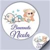 Mr Pubblicità Mr Pubblicià - n. 100 Adesivi nascita, battesimo, compleanno, Stampa Inclusa - personalizzati - Tag- PERSONALIZZALO QUI con nome data, etichette adesive