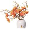 cn-Knight 3 rami di fiori di magnolia artificiali, 78 cm, fiori finti di alta qualità per decorazioni per la casa, centrotavola e composizioni nuziali, arancione