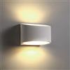 Eurekaled - Applique in Gesso Ceramico Semicerchio - Attacco R7S - Lampada da muro per spazi interni, camera, corridoio, soggiorno - Lampadina intercambiabile - Verniciabile - Design Moderno