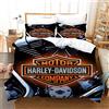 NICHIYO, set copripiumino e federe, motivo: Harley Davidson, in microfibra, con stampa digitale 3D, set da 3 pezzi (Bettbezug + Kissenbezüge) (9, Doubie 200 * 200 cm)