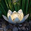 Spetebo Fiore di loto solare a LED con vetro crack, sfera - 25 x 11 cm - Lampada decorativa per il giardino - Lampada decorativa da giardino Lotus lampada solare decorazione giardino vetro