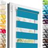 Estika Tenda a rullo giorno e notte senza forare - 30 x 220 cm - Costa azzurra - per interni, tessuto a doppio strato, semi-trasparente, fissaggio a morsetto (Klemmfix), protezione solare