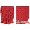 PARAMAISON Coprischienale Sedia Imbottito, Set 2 Pezzi, Design Shabby Chic Unito, Sfoderabile, con Elastico, Fiocco | Largo 45cm Altezza 40/47 cm | Rosso