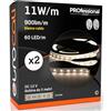 Eurocali 2x Striscia LED Monocolore 300 LED 55W 60 LED/metro - Bobina da 5 metri - IP20 da interno - Luce Bianco Caldo 3000K - Fascio Luminoso 120°