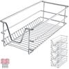 tectake® Cassetto Telescopico - 4 x 30 cm - Cassetto Estraibile per Cucina, Ripiano Scorrevole, Binario Telescopico, Organizer Cromato per Mobile da Cucina, Cassettiera Salvaspazio