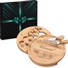 Maverton Tagliere per formaggio e salumi in legno - set 3 coltelli 1 forchetta - incisione personalizzata - H3,6 cm x Ø25 cm - regalo di compleanno donna - regalo di Natale - love this time