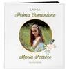 Maverton Album Foto Personalizzato - Copertina in Pelle Sintetica Bianca Personalizzata con Stampa Colorata - 60 pagine nere - 240 foto 10x15 cm - regali per prima comunione - Sacramento