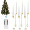 Generico Christmas Tree Candles, Battery Operated LED Candles, 6-Piece Flameless Lights with Remote Control, Pearl Ball Hook Decor for Holiday, Wedding, Kitchen, Outdoor Party, Men, Women