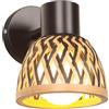 TOKIUS Lampada da Parete Interna Industriale Applique da parete Gabbia in Bambù e Metallo Lampadari e Plafoniere E27 Cucina Per Cucina Camera da letto (Nero, in Bambù-1 pezzo)