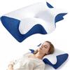 ZVD Cuscino Ortopedico Anti-Russamento per Apnea Notturna,Cuscino Antirussamento,Apnea Notturna,Supporto Cervicale in Memory Foam,Traspirante,per Tutte le Posizioni di Sonno (Blu)