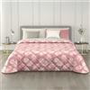 MAXIME MAISON - Trapunta Una Piazza e Mezza Invernale (300gr/mq) Piumone Una Piazza e Mezza, Copriletto Coperta Calda in Pregiato Raso Jacquard per Stagioni Fredde, Made in Italy (Blossom Rosa)
