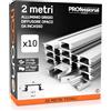 Eurocali 10x Profili da 2 metri (20mt) in Alluminio grigio per Strisce LED Schermatura Opaca - ingombro max striscia led 12.4mm - 24.7 x 7