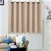 A.Monamour Tenda Corta per Finestra Piccola Tenda Oscurante Solida Beige Tendina Tenda da Cucina Bistrot Caffè Mezza Tenda Mantovana Tenda a Vetro Tenda a Pannello Tenda Porta Armadio Lavandino