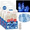 GINMA Set 3 Fili Luminosi 20 LED a Batteria con Cavo Trasparente - Catena Luminosa Decorativa per Interni ed Esterni, Lucine LED per Natale, Giardino, Bottiglie (Blu Zaffiro, 2 Metri (20 LED))