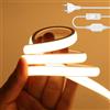HEGEHE - Striscia LED COB 220V con On/Off, IP65 Impermeabile Flessibile, 288 LED/m 2m Bianco Caldo 3000K Striscia Neon LED FCOB Super Luminosa CRI90+, Può essere tagliata ogni 50 cm