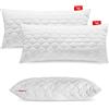 SOFTIMI Premium Cuscino Trapuntato - Antiallergico - Anticarie - Inodore Immediatamente utilizzabile - Con Regolazione Della Durezza (Set di 2 Cuscini 50x90 cm)