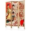 murando - Paravento da Interno 135x172 cm XL Geisha Drago 3 Pannelli Divisori Stampa Unilaterale su Tela in TNT Separe Divisorio per Ambienti Ufficio Paraventi Decorazioni Legno Elegante p-B-0027-z-b