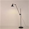 B·LED BARCELONA LED BARCELONA LED Lampada Da Terra Ruby 215 E27 Nera Snodabile | Metallo, braccio regolabile in tre punti, rotazione 360°, cavo con spina, fino a 40W, interni, stile loft