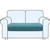 SHUOJIA Copriseduta Divano, Fodera per Cuscino Indipendente, Antiscivolo Copriseduta Divano Elasticizzato Copri Cuscini Divano 1/2/3/4,Protezione del Cuscino Sedile del Divano (Blue,2-Seater)