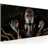 Runa Art Quadri Moderni African Beauty L'immagine Tela Non Tessuta Soggiorno Corridoio Oro nero Beauty 045412b