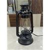 Nautical Replica Hub Lampada da tavolo a lanterna elettrica dimmerabile con cavo dimmer e lampadina in stile Edison vintage, finitura nera rustica