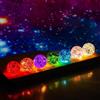 Yolispa Sfera di cristallo luce notturna, 7 sfere di cristallo colorate con base in legno, 40 mm/1. 57 in ghiaccio cracking, sfere Chakra per casa, soggiorno, decorazione