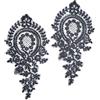GORGECRAFT 4 pz di Tessuto di Pizzo con Applicazioni di Fiori Neri Toppe Ricamate con Rose Floreali da Cucire su Poliestere Ornamenti Accessori per Abiti da Sposa Cappelli Borse Jeans Scarpe Vestiti