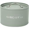 Baroni Home Biscottiera in Metallo, Design Moderno per Tavola e Cucina, Linea Salvia, Contenitore Ermetico per Biscotti 21,5x21,5x12 cm