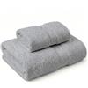 NARCISO Set Asciugamani Bagno Viso e Bidet 2 Pezzi (1 Viso 50x100cm e 1 Bidet 40x60cm) Ogni Asciugamano è Realizzato in Spugna di Cotone Alta Assorbenza, Morbido e Resistente all'Usura (Grigio Chiaro)