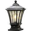Mengjay Trade Recinzione Stigma Prato Lampione E27 Esterno Lanterna Pilastro Luce Quadrato Porta Colonna Faro Impermeabile IP23 per Giardino