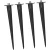 FONDOTIN 4pezzi Palo di Supporto in Alluminio Pressofuso Nero per Luci Solari da Giardino Esterno, Portatile e Robusto, Accessori per Faretti a Terra Outdoor