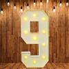 FUROMG Lampada a LED con numeri illuminati, cifre 0, 1, 2, 3, 4, 5, 6, 7, 8, 9, grande numero con lampadine, 100 cm, luci bianco caldo, luci decorative, decorazione LED per feste di compleanno, feste