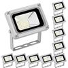 Yokqexz Faretto LED da Giardino da 10W, Luce di Inondazione - Design Ultra Sottile for Aiuole E Illuminazione A Bordo Piscina, DC 12-24V(10 Pack)