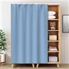 NEPHRA Tende Scorrevoli per Armadi con Binario, Tendina Sottolavello Autoadesivo, Tende per Scaffali Senza Fori in Flanella per Cucina, Armadio, Camera, Soggiorno, Bagno (L × A)(Dusty blue,190 x 80 cm)