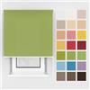 Estika Tenda a rullo con foratura - 100 x 220 cm - Verde primavera 1 - montaggio a soffitto o parete, per interni, per finestre e portefinestre, tessuto semi-trasparente, disponibile in 25 colori