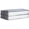 Virsus 2 Contenitori per Coperte e Piumoni in TNT GRIGIO, misura 100x45x15 cm, Organizer Salvaspazio sottoletto con Cerniera e Finestra, Custodie per vestiti e piumone -6907F