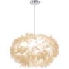 iDEGU Lampadario a Sospensione in Piume Moderno Lampada a Sospensione LED Plafoniera 45cm Paralume Ovale Illuminazione E27 Decorazione Lampada a Soffitto per Camera da Letto Soggiorno (Bianco)