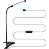 iFutniew Lampada da tavolo con clip a LED da 8 W, con 3 modalità, cavo da 2 m, dimmerabile, 10 livelli