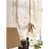 A.Monamour Tenda in cotone e lino semi trasparente con ricamo floreale a palloncino, tenda per finestra, trattamento per finestre, tenda da legare in fattoria regolabile, tasca per asta/piega a