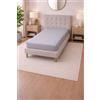 TEXTILE COLLECTION Lenzuolo Sotto con Angoli Singolo 95x200 cm, Altezza 25 cm - 100% Cotone - Morbido, Traspirante (Grigio, Singolo)