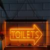 KEYQEEN Toilette Freccia LED insegna al Neon, Decorazione della Parete del Bagno del Bagno RGB luci al Neon con oscuramento remoto Indicatore Luminoso del Segnale USB,30x20cm