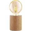 Mengjay Trade Lampada da comodino in legno, Lampada da Tavolo Notturna,abat-jour da comodino piccola,luce da lettura vintage industriale,LED Lampada da Tavolo,adatta per soggiorno, studio e ufficio