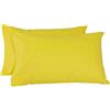 LARA MORADA - Coppia Federe Cuscino Letto, Con GUANCIALE, Tinta Unita, 100% Cotone, Made in Italy, 52X82cm + Pattina Giallo